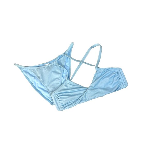 Wild fable 2 Pc Bikini Blue shimmer M 8/10 Mermaidcore Holographic Glam fairy - Picture 2 of 10